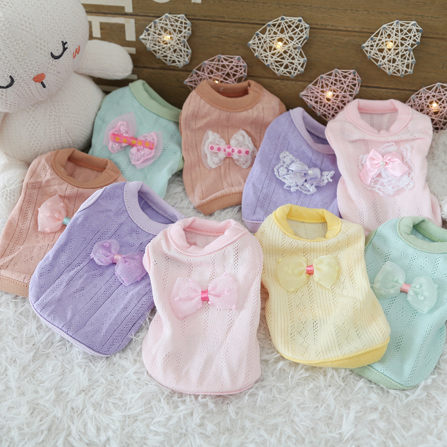 Petstyle 提花镂空奶狗衣 甜美透气小狗狗幼犬幼猫衣服 新生猫咪