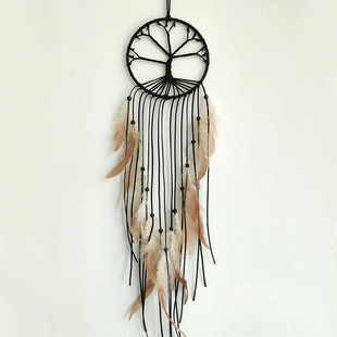 Tree of Life dream catcher black feather wind chimes ornaments hand-woven room living room bedroom decorations pendant
