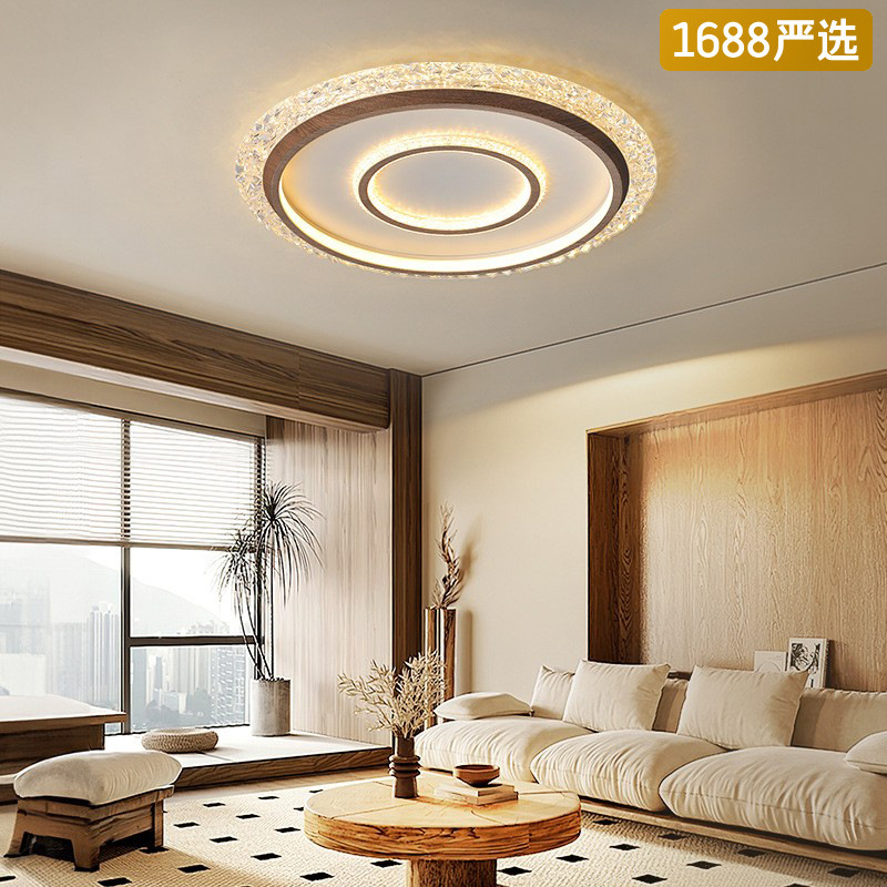 [Selección estricta] lámpara de techo medieval minimalista 2025 nuevo estilo americano retro color nuez super brillante lámpara de habitación para proteger los ojos