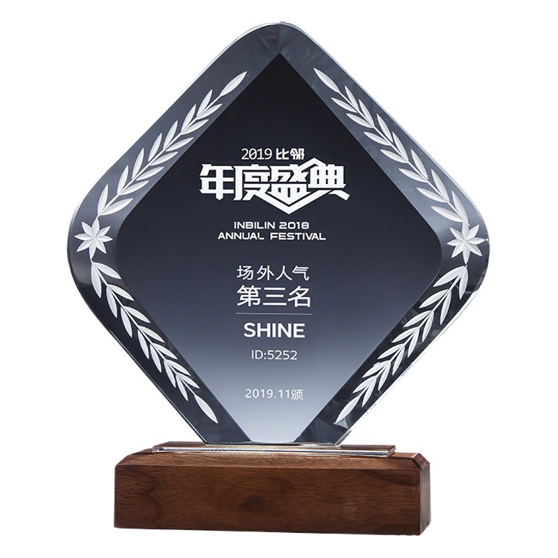 Trofeo de cristal medalla trofeo creativo tarjeta de autorización Reunión Anual sobresaliente personal Premio trofeo conmemorativo corona temporada competencia