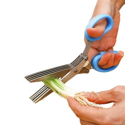 Chive scissors for kitchen home use five-layer vegetable chive shredder paper chive scissors stainless steel three-layer scissors