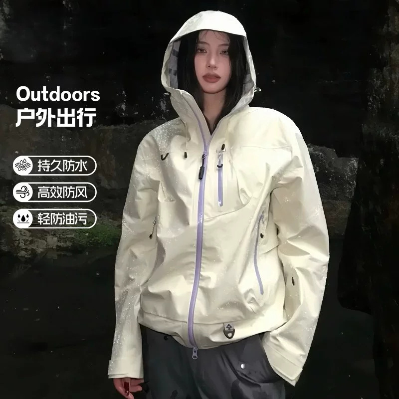 Xueji Yellow Women's 3-in-1 Jacket 2026 New High-End Outdoor Spring and Autumn Down Hiking Jacket for Men