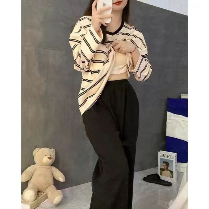 [가슴 패드] 블랙 스트라이프 더블 길이