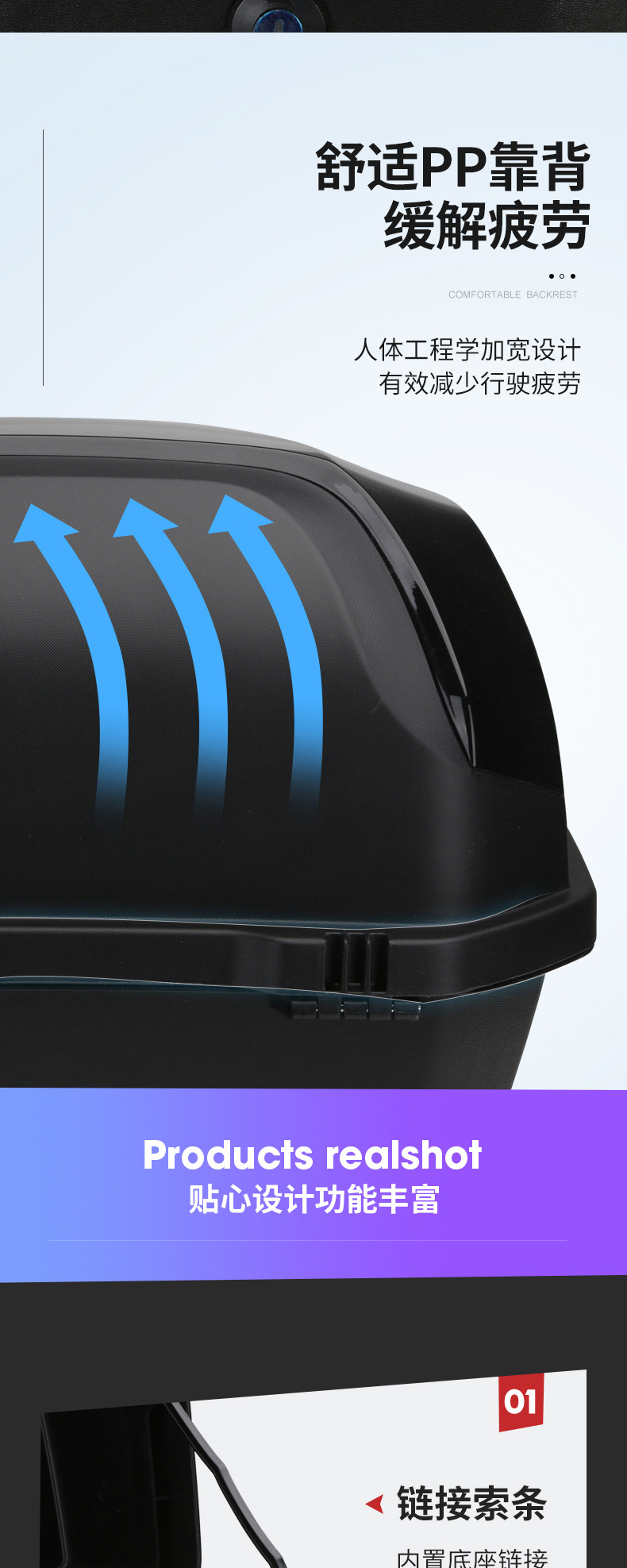 New Model Electric Vehicle Trunk, Universal Electric Vehicle Trunk, Thickened Large Electric Scooter Rear Trunk