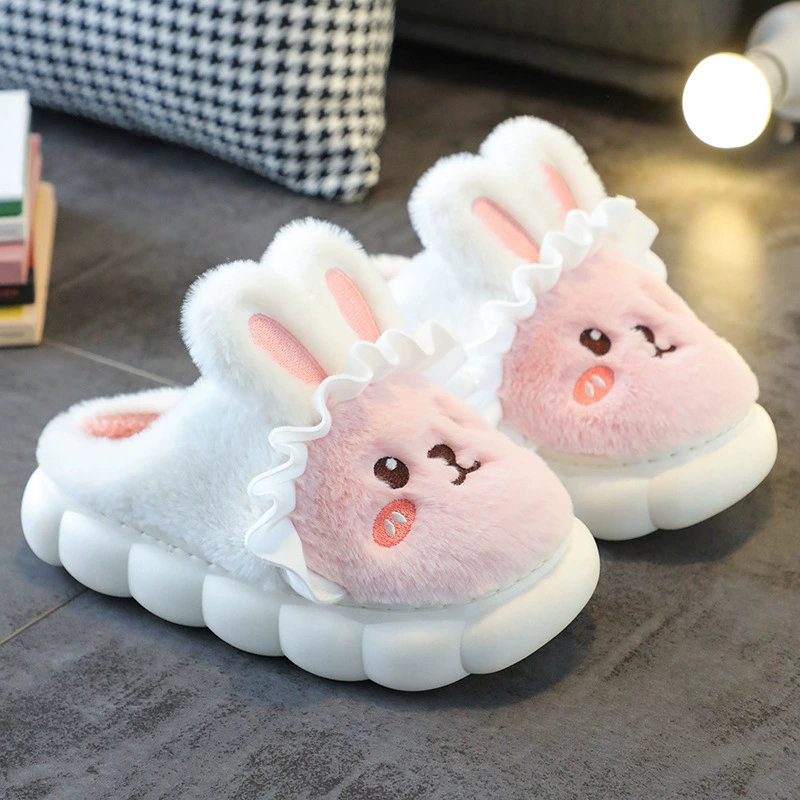 Winter cartoon slippers platform, non-slip footwear indoor, keep warm shoes