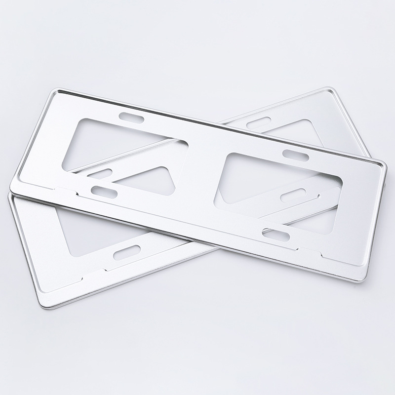 Marco de placa de licencia de aleación de aluminio de calibre medio transfronterizo negro de lujo nuevo marco de placa de licencia de calibre de tráfico fibra de carbono nuevo marco de placa de licencia estándar nacional