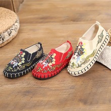 穆桂英刺绣新款儿童绣花鞋 老北京布鞋 民族风童鞋汉服鞋一件代发