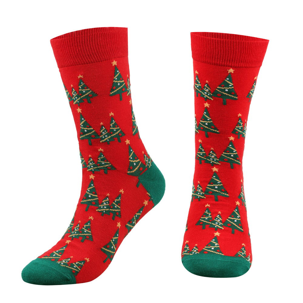 Women's Socks & Hosiery enlarged Christmas socks, large size men's socks, cotton socks, men's socks, women's socks, new Christmas mid tube socks trend_voghion.com
