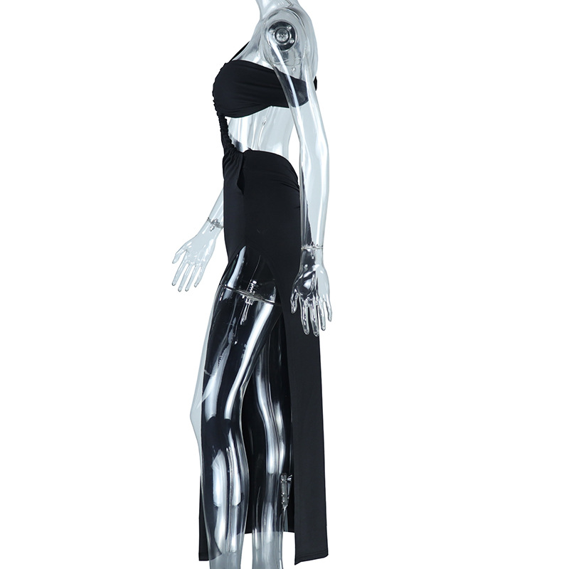 Waist cutout and ruched panel