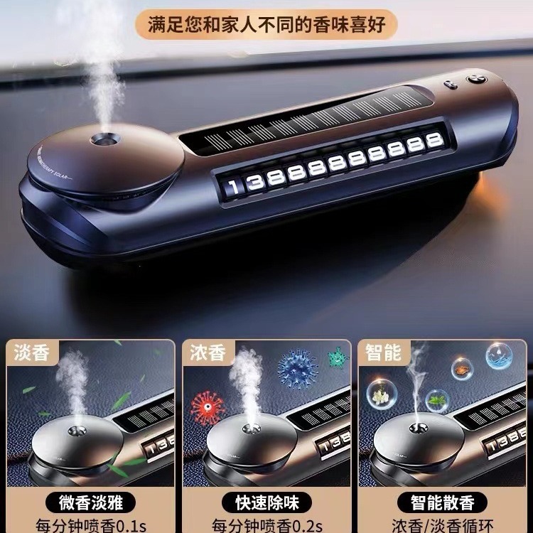 ソーラー多機能アロマセラピー香水車載ハイエンド隠し一時駐車ナンバープレートカー用品|undefined