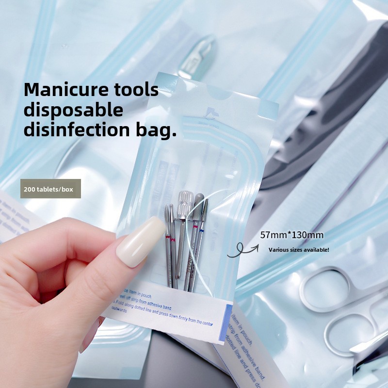 Nail Tools Disposable Disinfection Bag Grinding Head Sand Strip Steel Push Supplies Storage Bag Environmental Finishing Self-sealing Bag