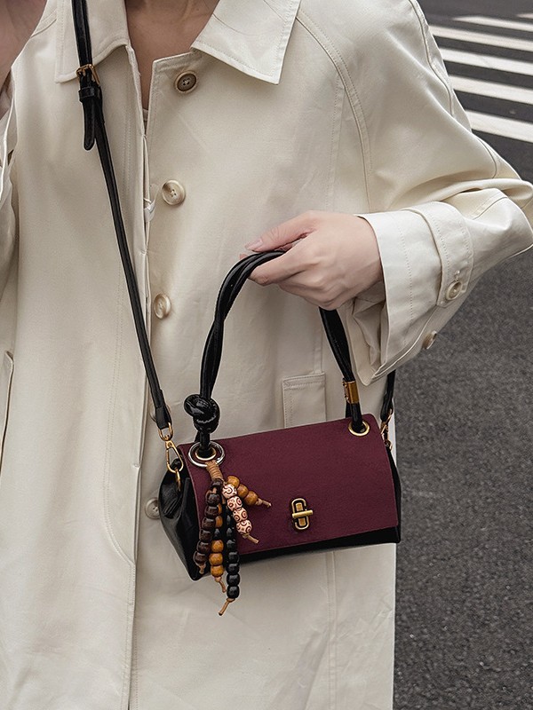 Nuevo nicho de comercio exterior coreano diseño de bloqueo exquisito bolso pequeño estilo francés simple versátil bolso de hombro portátil
