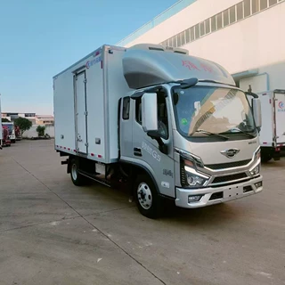 国六蓝牌冷藏车 冻货海鲜猪羊肉配送保温车|厢式货车