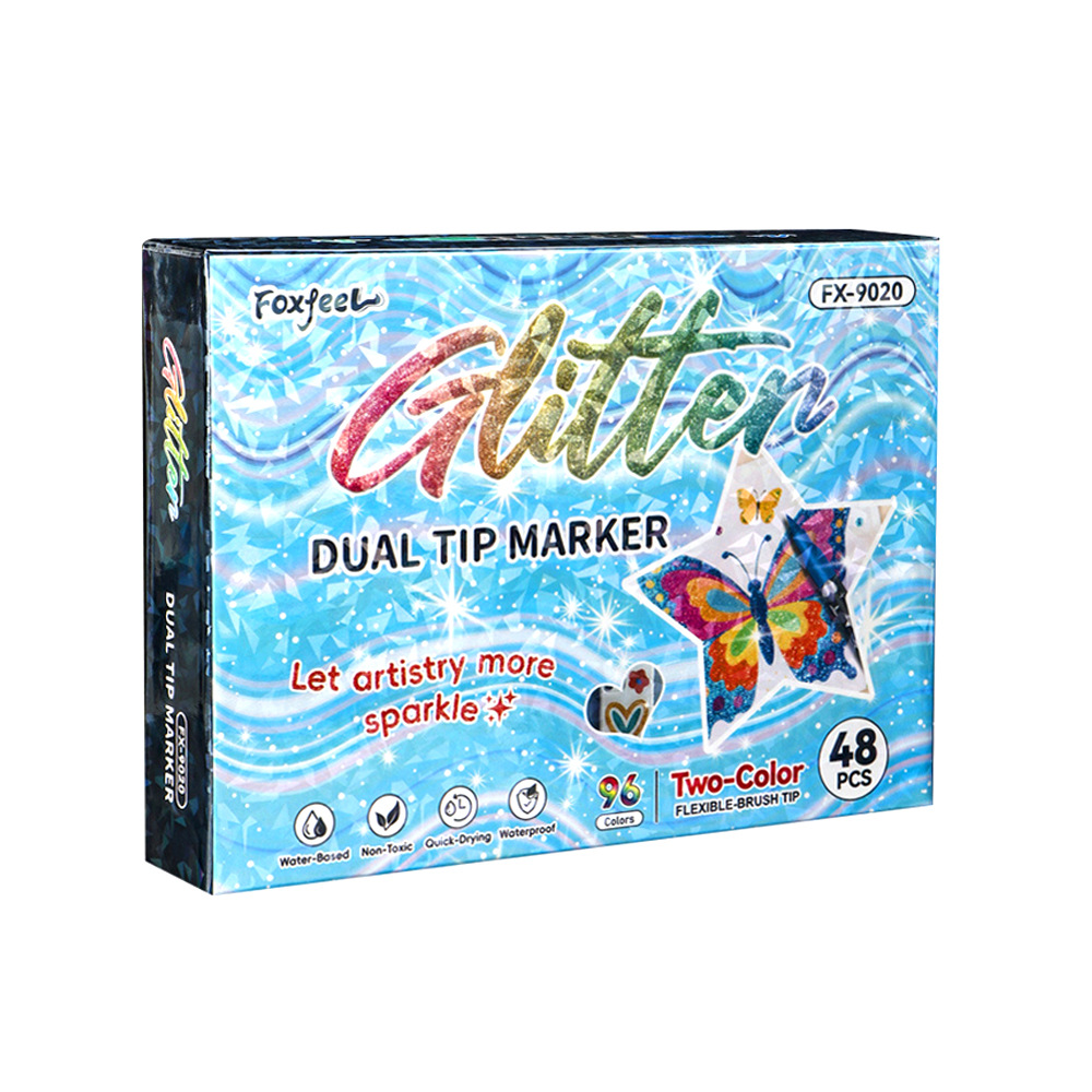 Flash transfronterizo de doble cabeza de doble color marcador de polvo de perla pinzón