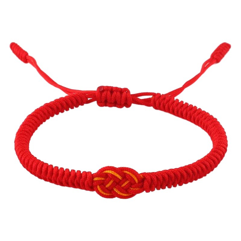 Año DE NACIMIENTO pulsera de cuerda roja tejida a mano doble dinero nudo pulsera pareja corazón nudo pulsera roja suministro directo de fábrica