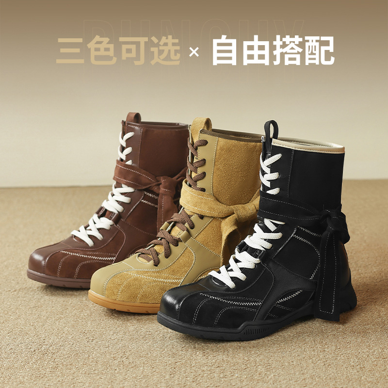 Antiguo león Denmeillard occidental botas de vaquero para mujeres 2026 nuevo otoño botas marrón botas de boxeo botas