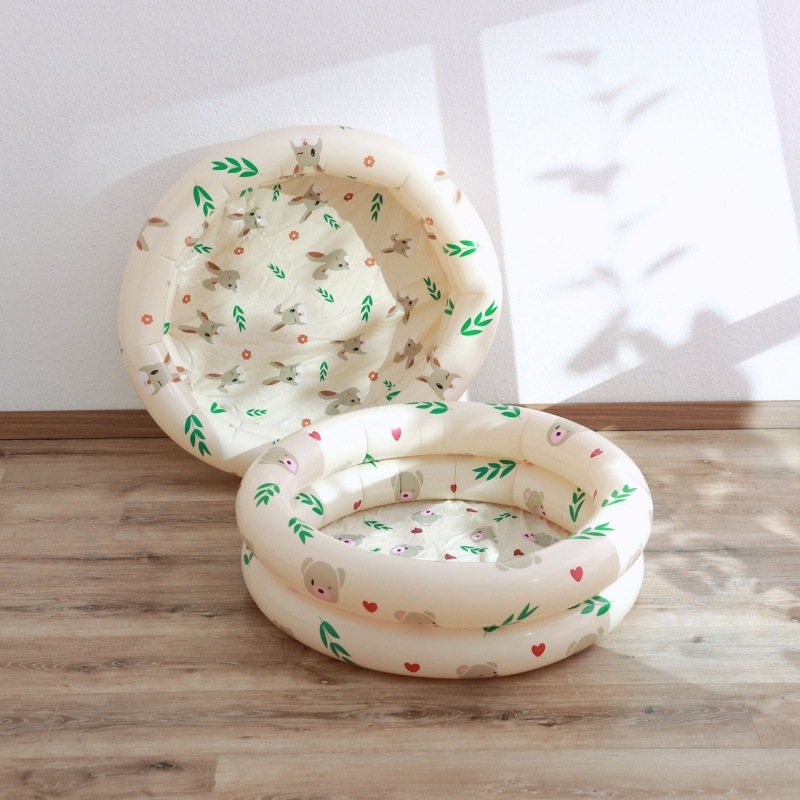 New Round Mini Bear Inflatable Pool Children's Paddling Pool Home Infant Thickened Swimming Pool Ocean Ball Pool