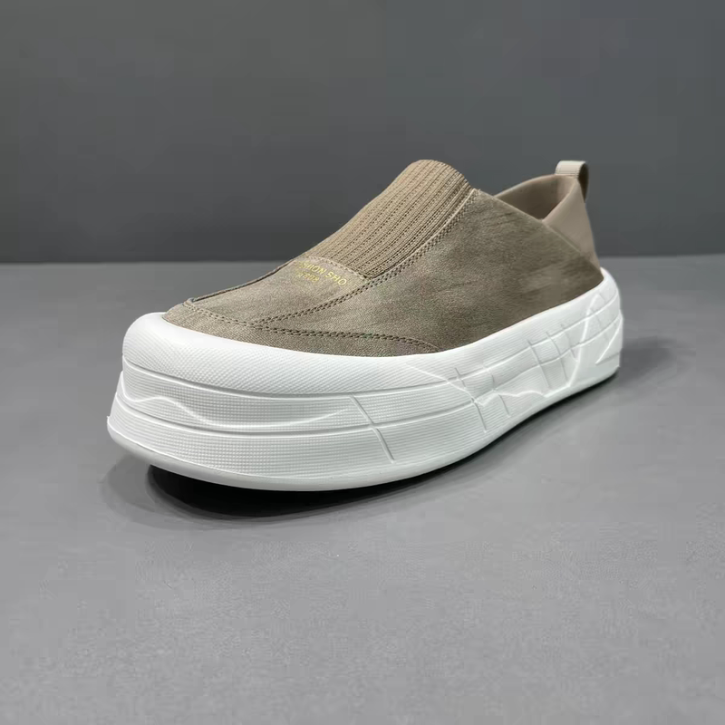 Canvas Shoes for Men, Lightweight, Soft and Elastic, Laceless Men's Shoes, Summer Breathable Slip-On Casual Sneakers, Thick-Soled Versatile Shoes