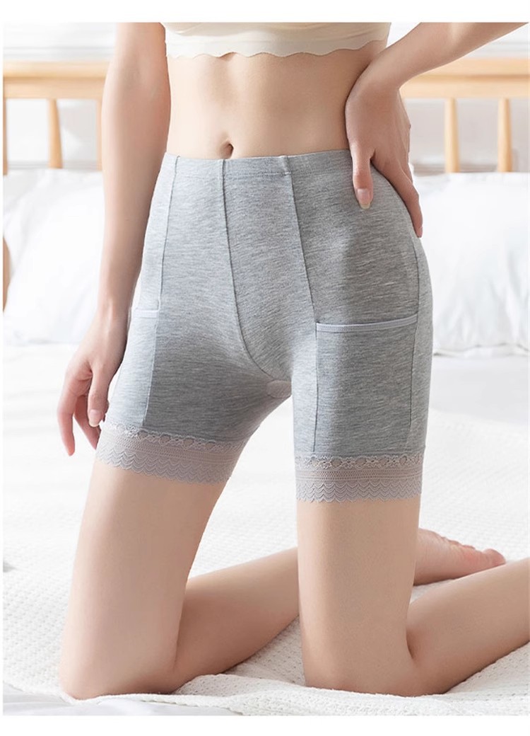 Gray Pocket Lace Shorts