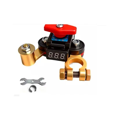 Car Battery Power-Off Switch Car on the line of fire - universal-positivenegative-pure-copper-dual-head-rotatable-with-digital-display