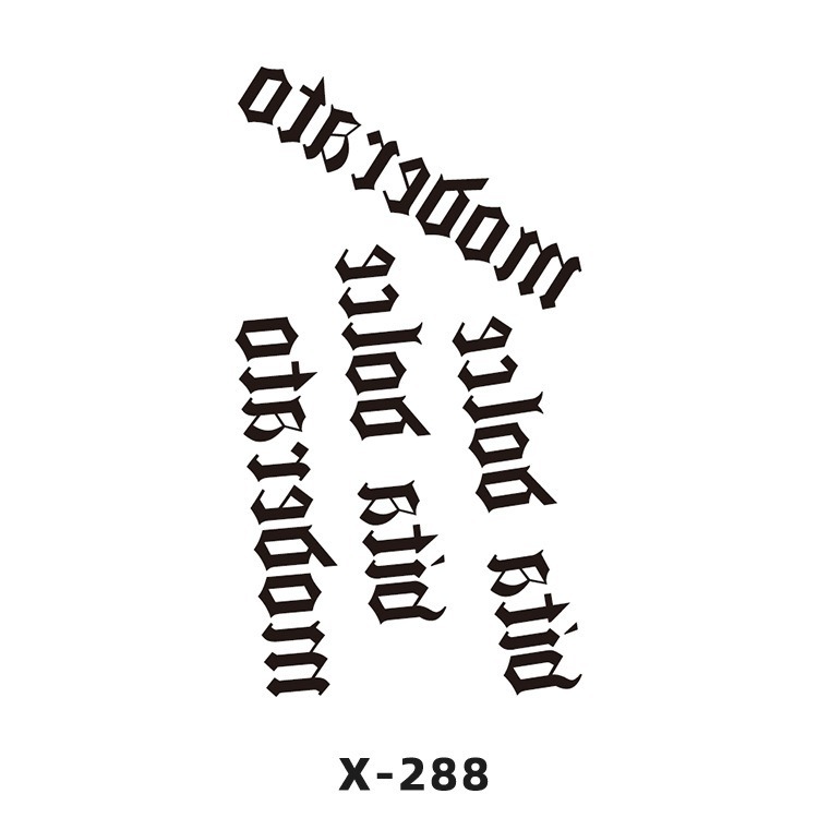 Arco de flor pequeña pegatinas de tatuaje fresco 3D dibujos animados transfronterizo Henna rosa impermeable texto en inglés pegatinas de tatuaje