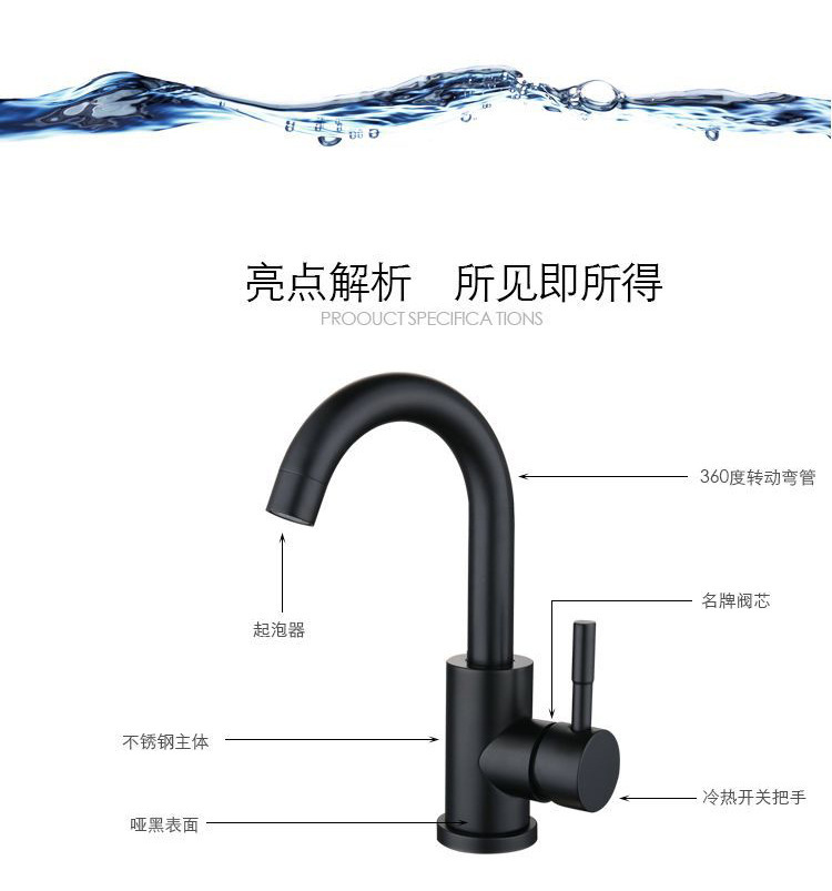 Wholesale of 304 cold and hot washbasins, faucets, bathroom washbasins, washbasins and faucets with two inlets and one outlet undefined