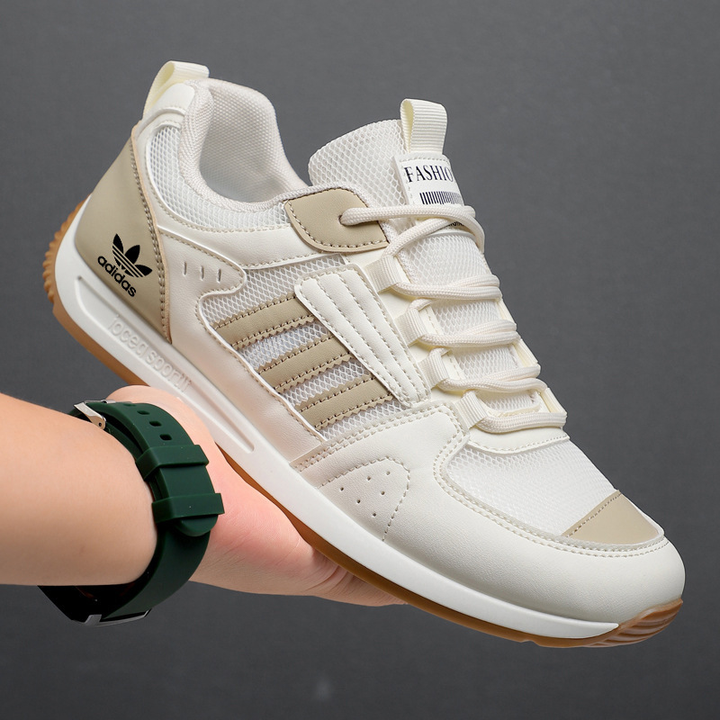 Adidas Men's Shoes New Breathable Mesh Running Shoes Simple Versatile Casual Sports Shoes Soft Sole Lightweight Fashionable Trendy Shoes