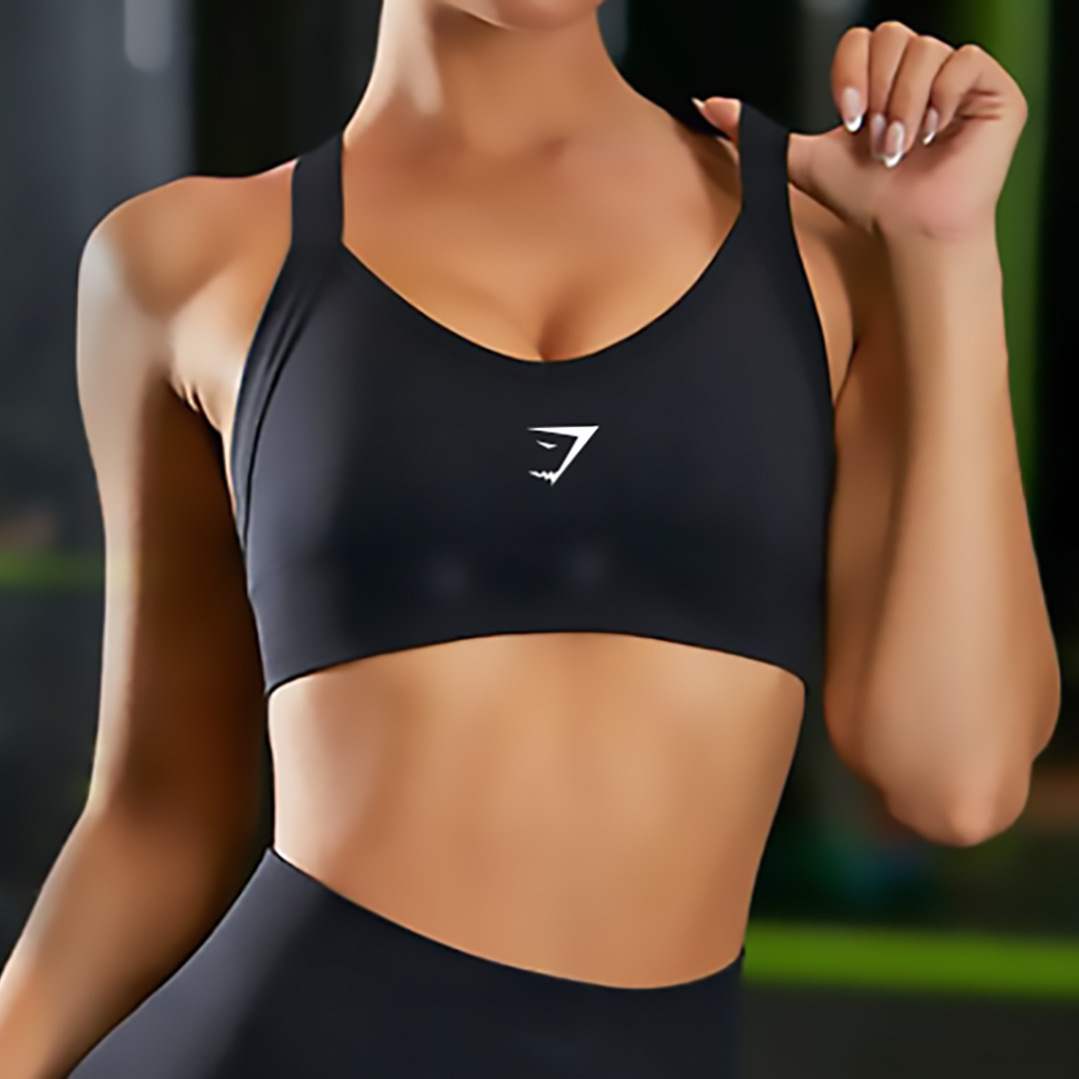 Spot Gymshark Classic Beauty Back Anti-vibración Fitness Cross Sujetador para mujer Ropa interior de secado rápido Ropa de yoga de marca de moda