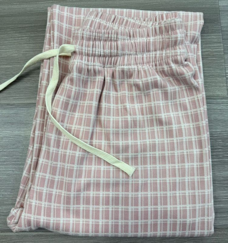 粉色多巴胺德绒格子家居裤女秋冬加厚垂坠感阔腿裤休闲慵懒直筒裤|undefined