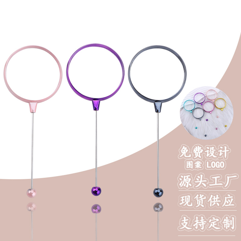 厂家批发DIY串珠放大镜高清60mm凸透镜片 新款时尚彩色边框放大镜