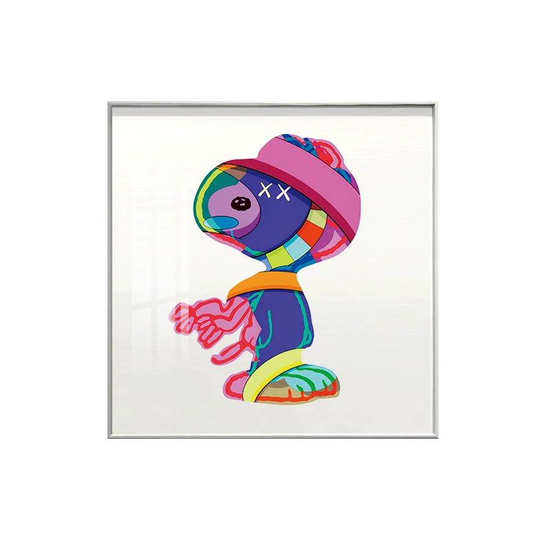 [KAWS站姿史努比版画 Snoopy样板房卧室挂画 创意联名装饰画跨境购]