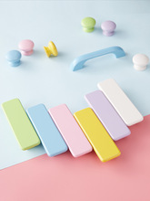 儿童衣柜拉手柜门门把手免打孔儿童房门拉手抽屉彩色把手柜子实木