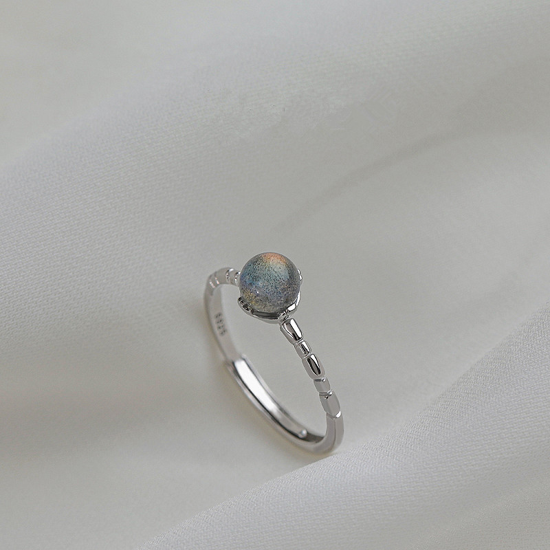 S925 Sterling Silber Mondsteinring Für Damen Schlichtes Design_voghion.com