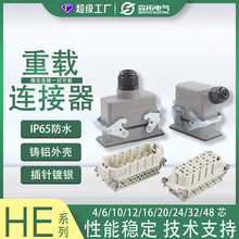 森拓航空插头插座HE-6芯10芯16芯24芯32芯48芯F/M矩形重载连接器