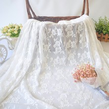 白色蕾丝布料舞台婚礼纱幔台窗帘甜品台桌布网纱婚庆道具包邮