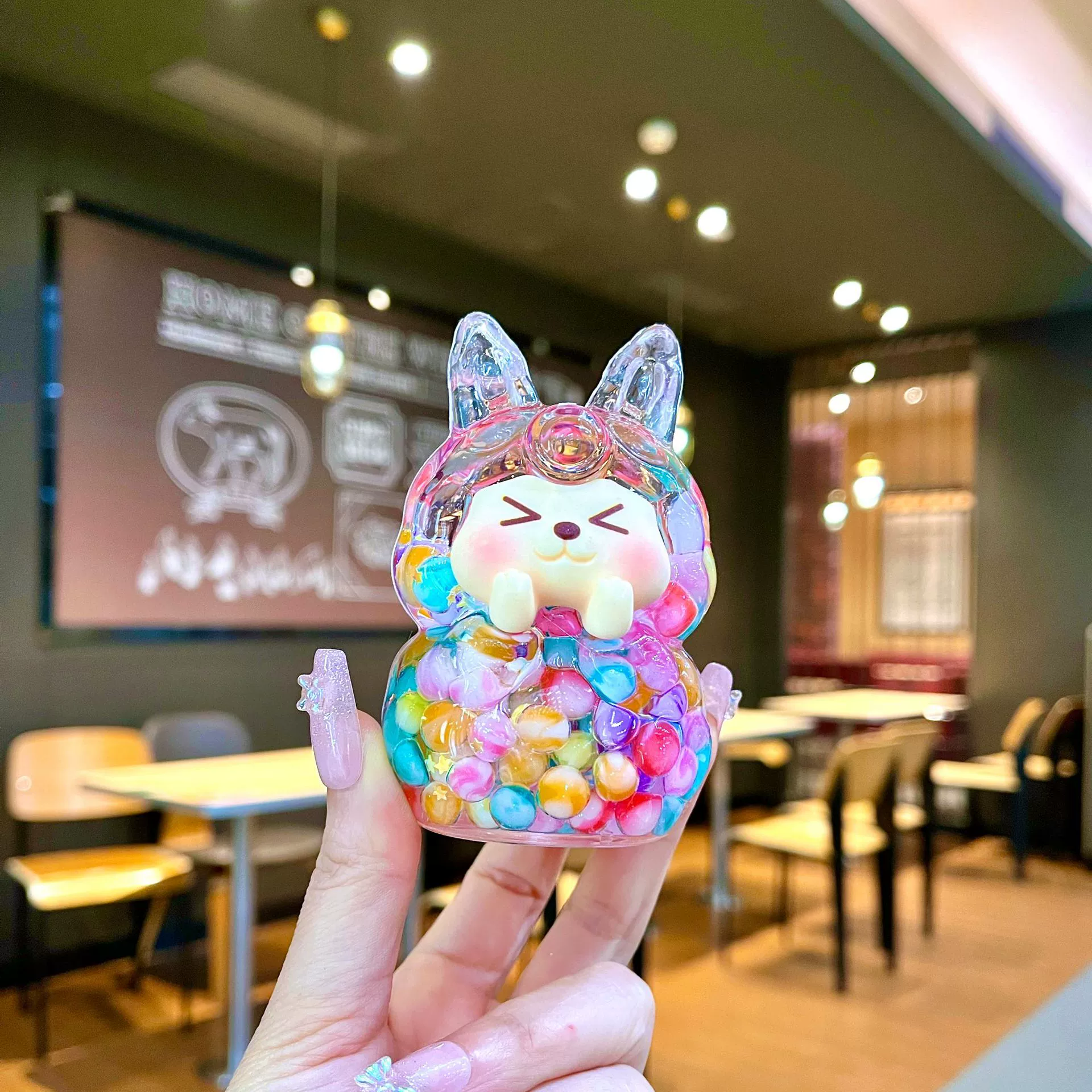 Новый Douyin Koi kiki милая KK молочный боб быстротек бутылка с масляной припасной промышленности для diy ювелирных изделий крупные настольные украшения