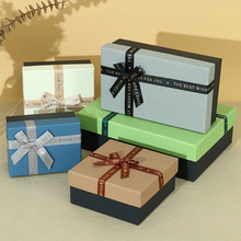 定制礼盒长方形蝴蝶结礼物盒子伴手礼盒天地盖口红化妆品 包装盒