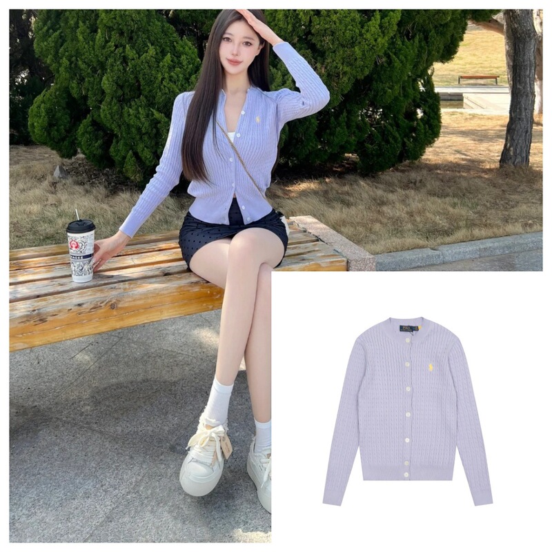 【High Quality】Scannable Qr Code Raffaello Twist Knit Cardigan Slim Fit Classic Style Solid Color Round Neck Sweater Top