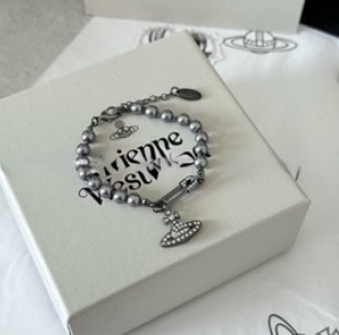 회색 핀 진주 팔찌