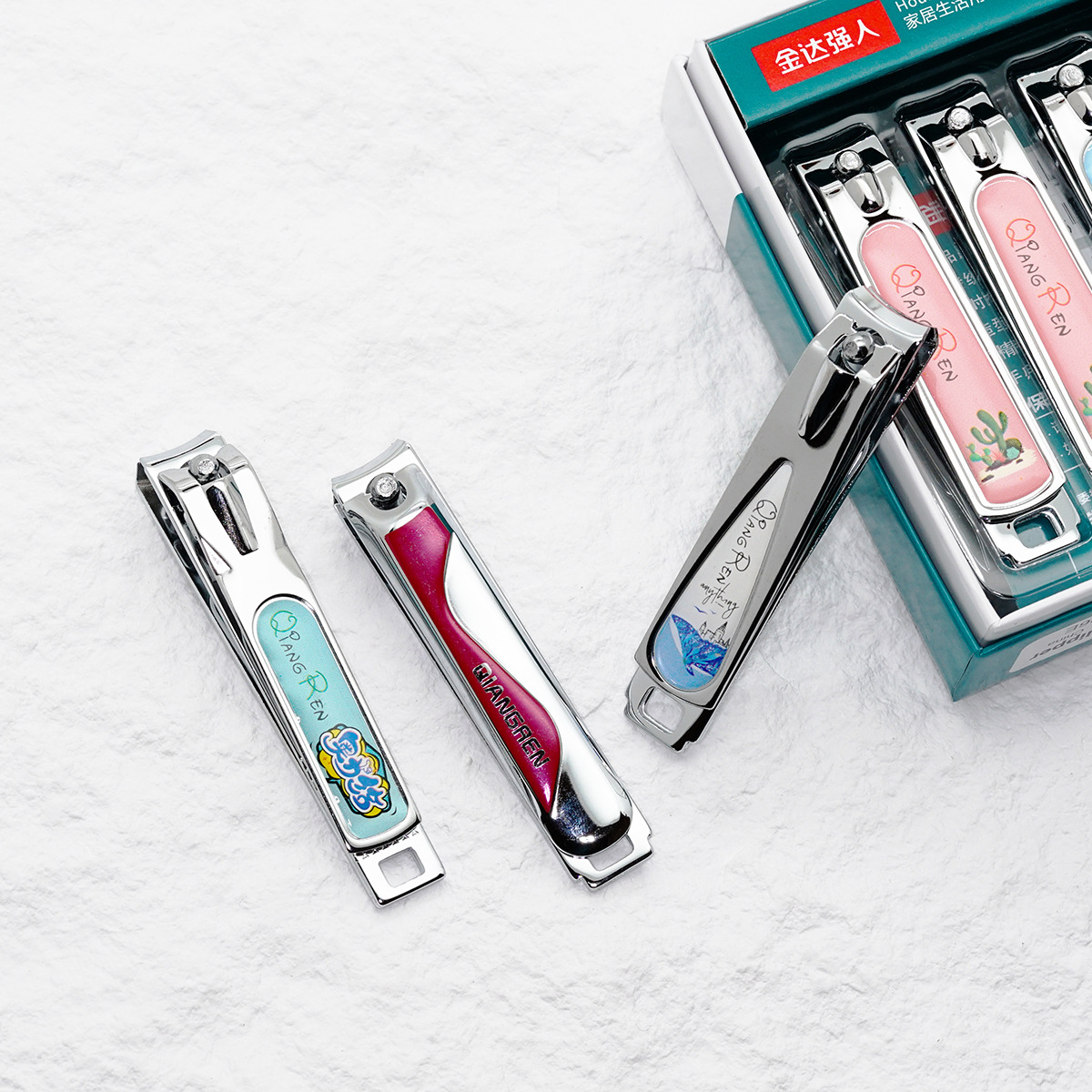 Jinda Qiangmen Nail Clipper Household Large 8cm Nail Clipper Supermarket Counter Stall Boxed Nail Clipper Wholesale