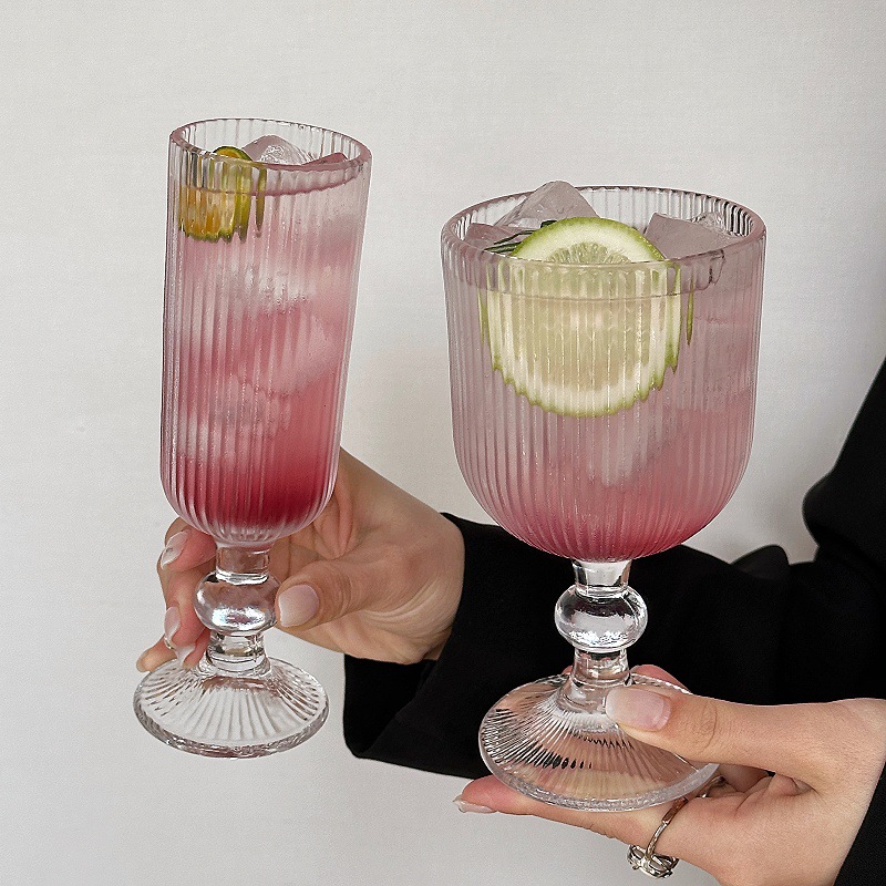ins vaso de vidrio retro taza de vino vino taza de jugo taza de helado taza de bebida fría taza de agua