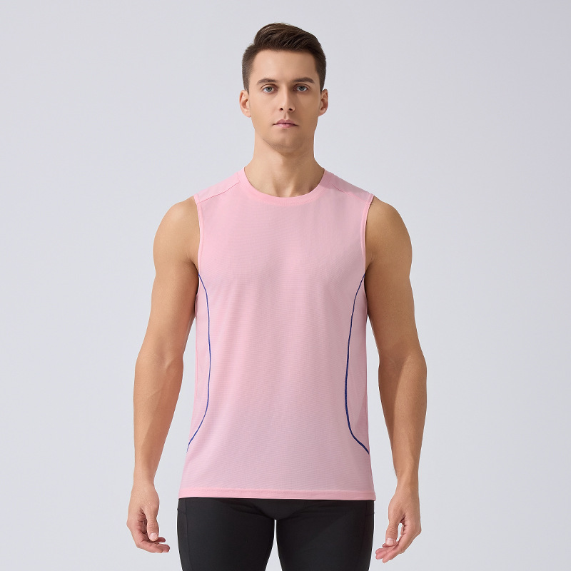 Chalecos deportivos transfronterizos chalecos europeos y estadounidenses delgados chalecos de secado rápido en verano, hombres corriendo Fitness camiseta sin mangas transpirable Top image 8