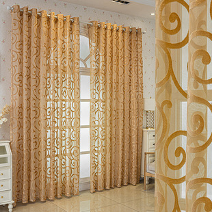 Cross-border jacquard European and American transparent curtains now simple fashion living room bedroom restaurant finished curtain manufacturers wholesale