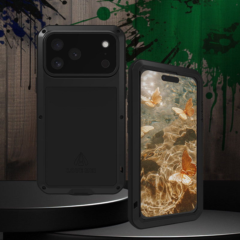 Love Mei Is Suitable for Iphone18Promax Mobile Phone Case, Apple 17 Metal Silicone All-Inclusive 17 Anti-Fall New Model