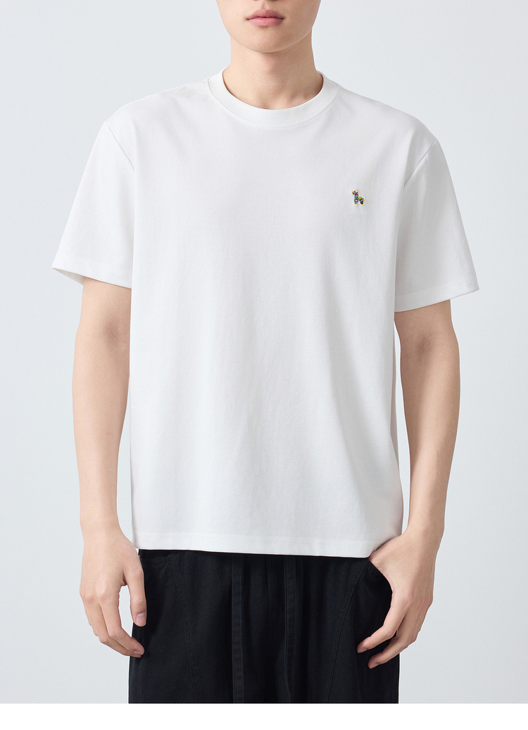 Embroidered Men's T-shirt With Round Neck For Summer Style_voghion.com