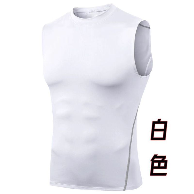 运动背心男速干高弹紧身衣健身衣服篮球跑步训练无袖坎肩吸汗t恤|undefined