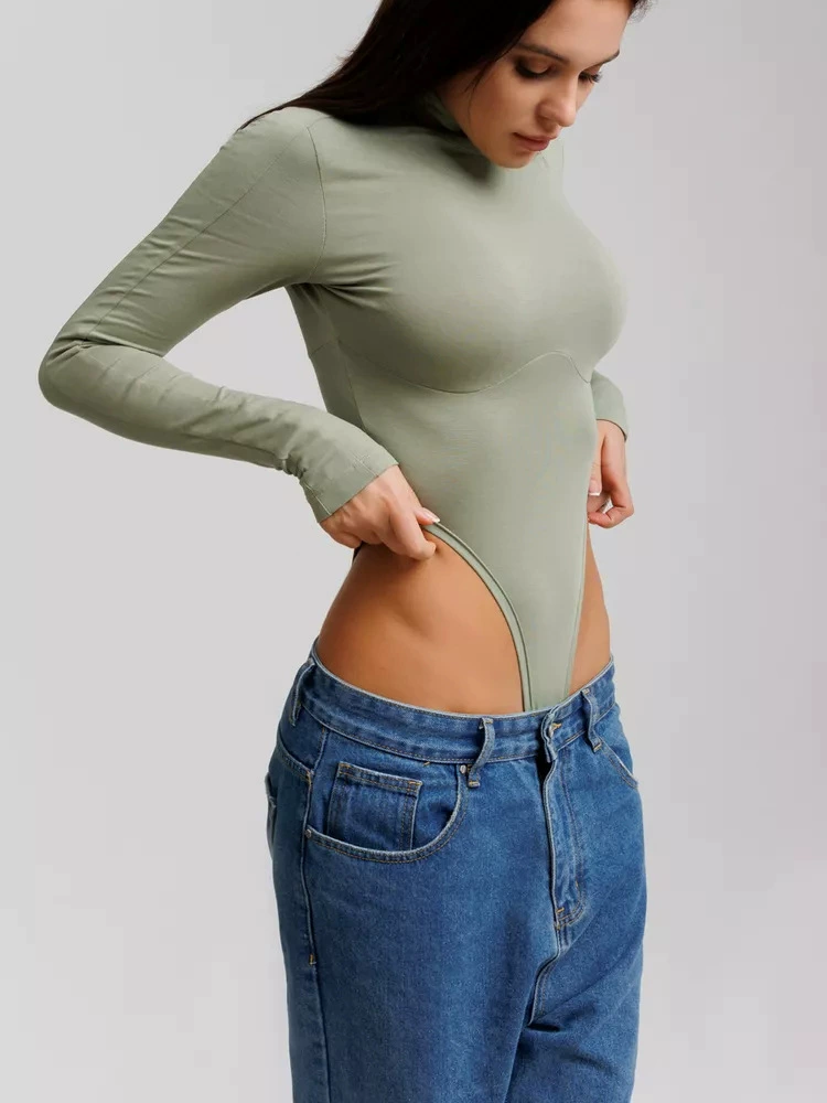 连 袖 водолазка водолазка long -sleeved jumpsuit базовый женский гардероб
