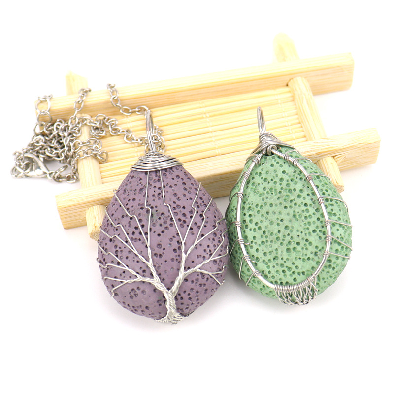 1 Piece Casual Leaf Alloy Volcanic rock Plating Womenu0027S Pendant Necklace