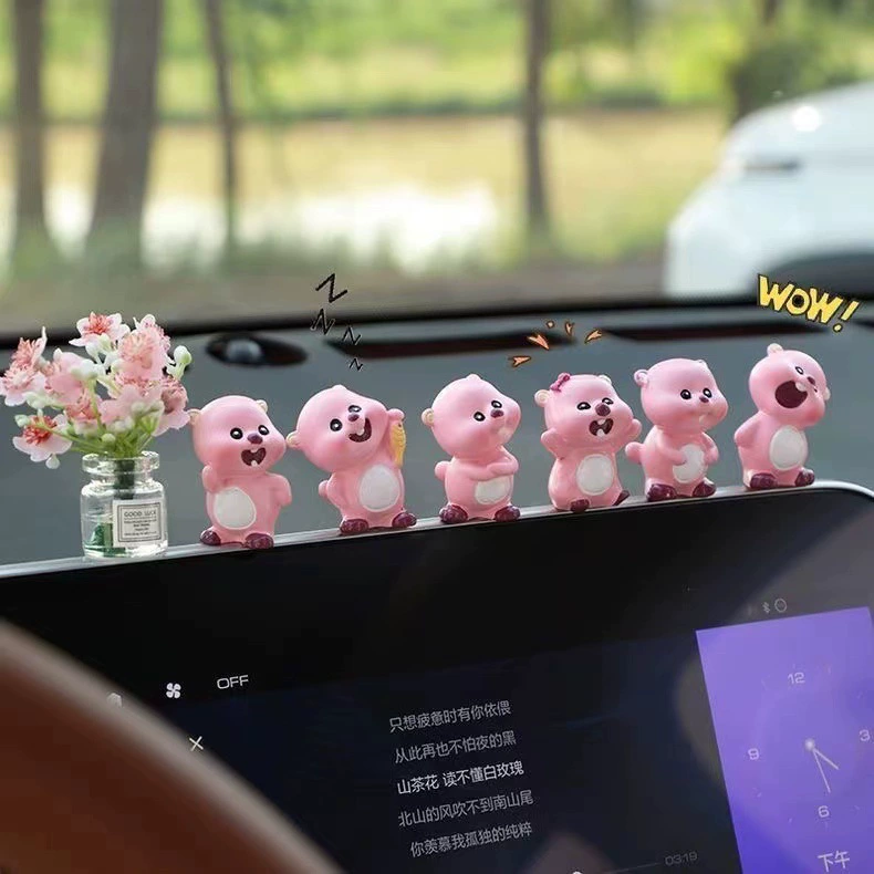 Интернет-красный мини-версия милый бобр автомобильный орнамент loopy в теле