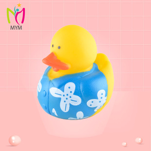 Manufacturer Specializes in Pvc Vinyl Duck Blue Flower Holiday Duck Bath Toy Kidsren's Water Floating Doll